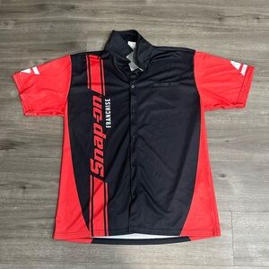Snap-on Red and Black Button-Up Shirt/Jersey